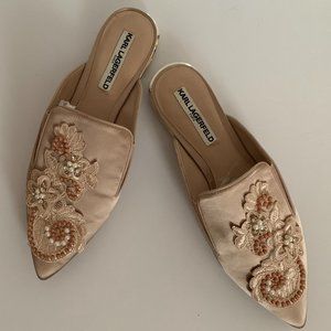 Women's Karl Lagerfeld Embroidered Mules